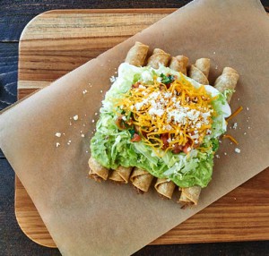 Best San Diego Rolled Tacos with Guacamole, Sour Cream, Cheese and Salsa Mexicanan